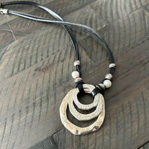 Elegant Silver and Black Necklace